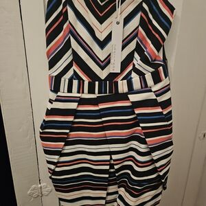Adelyn Rae Black and White Strapless Dress